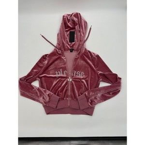 NWT Brown Velour zipped hoodie ~ size Large please see measurements peach soft